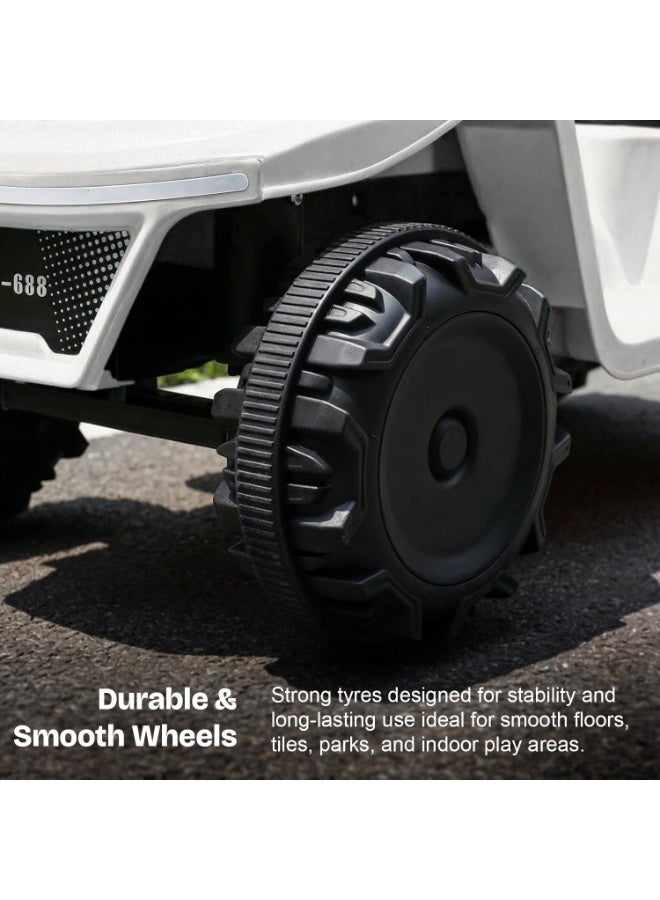 بيبي دراجة أطفال Giddy ATV تعمل بالبطارية | لعبة ركوب كهربائية قابلة لإعادة الشحن مع إضاءة ومنفذ USB وموسيقى | دراجة شاطئية كبيرة للأولاد والبنات من عمر 2 إلى 5 سنوات - Image 2